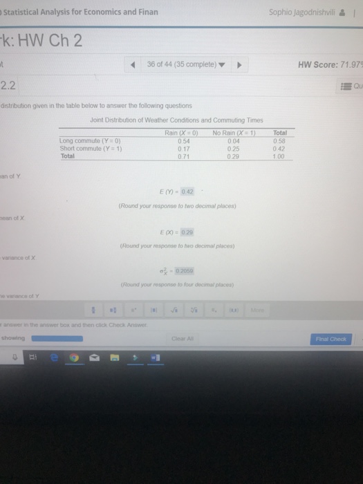 Solved Statistical Analysis for Economics and Finan | Chegg.com