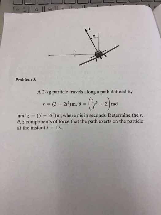 Solved Problem 3: A 2-kg Particle Travels Along A Path | Chegg.com