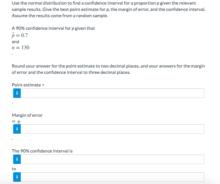 Solved Use the normal distribution to find a confidence | Chegg.com
