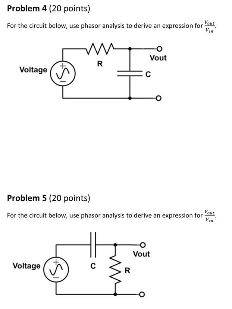 Solved Problem 4 (20 Points) Vout For The Circuit Below, Use | Chegg.com