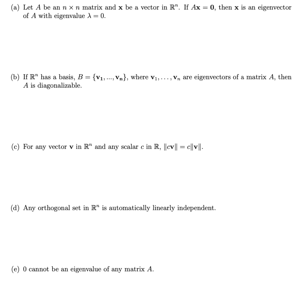 Solved Determine Whether Each Of The Following Statements Chegg Com