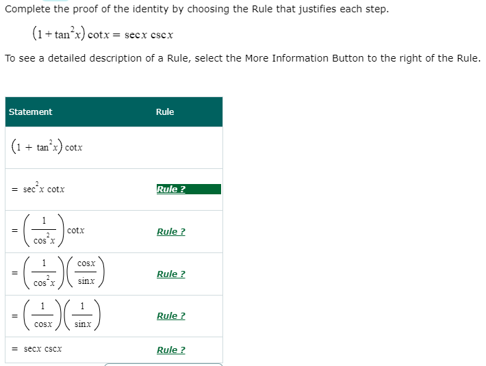 Solved Complete the proof of the identity by choosing the