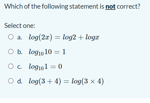 Solved Which of the following statement is not correct? | Chegg.com
