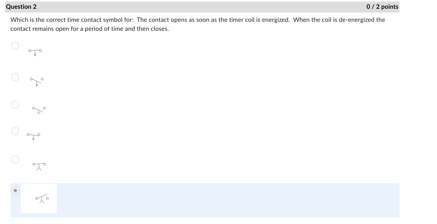 Solved Which is the correct time contact symbol for The