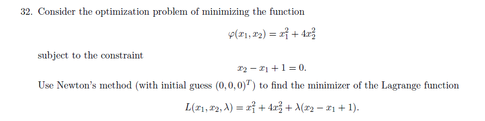 Solved 32. Consider The Optimization Problem Of Minimizing | Chegg.com