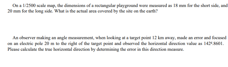 Solved On A 1 2500 Scale Map The Dimensions Of A Chegg Com   Phpgdwec3