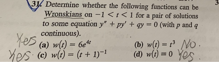 Solved 3J. 3 Determine whether the following functions can | Chegg.com