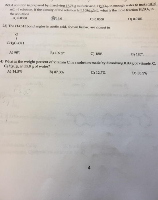 Solved 22) A solution is prepared by dissolving 17,.75 g | Chegg.com