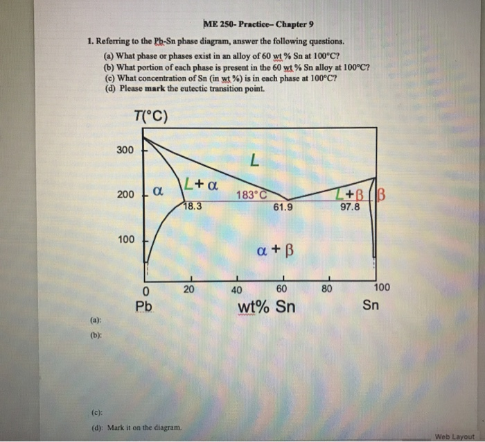 Solved ME 250- Practice-Chapter 9 1. Referring to the Ph-Sn | Chegg.com