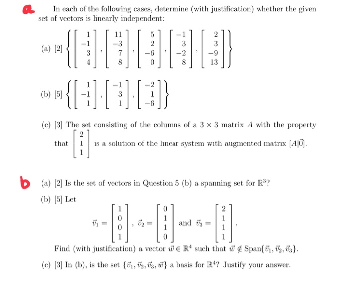 Solved In each of the following cases, determine (with | Chegg.com