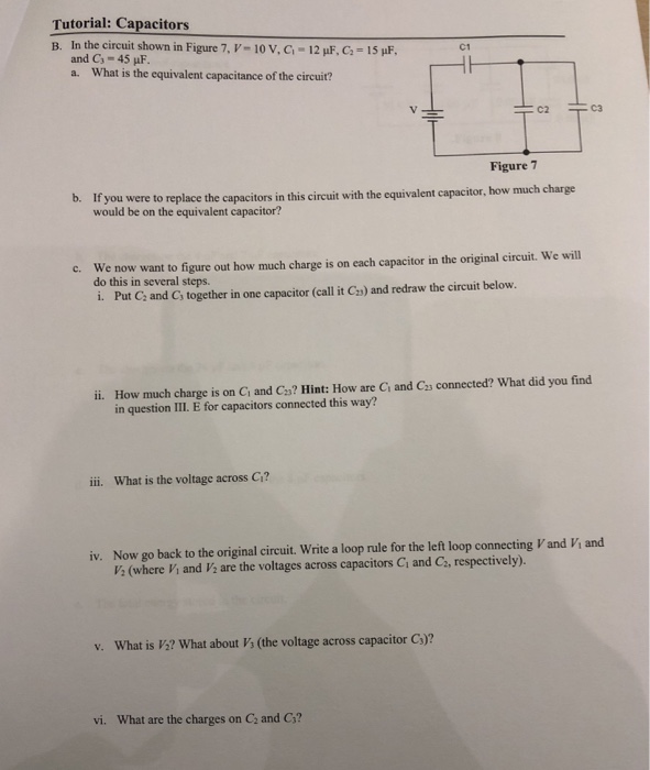 Solved Tutorial: Capacitors B. In Thecircuit Shown In Figure | Chegg.com