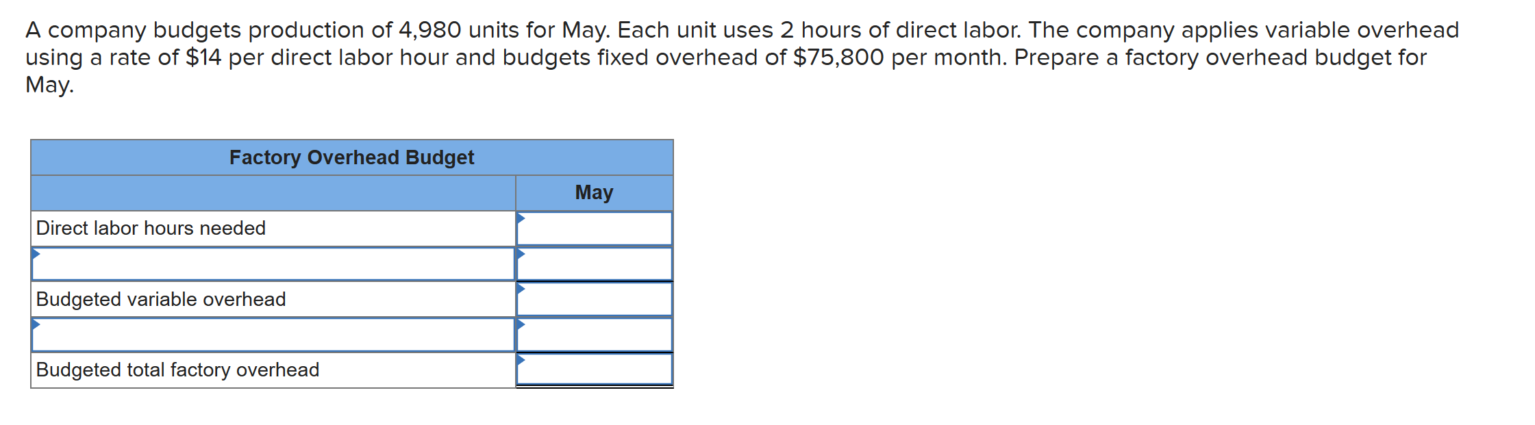 Solved A Company’s Production Budget Shows The Following | Chegg.com