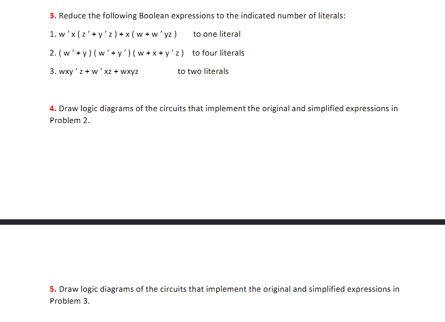 Solved 3. Reduce The Following Boolean Expressions To The | Chegg.com