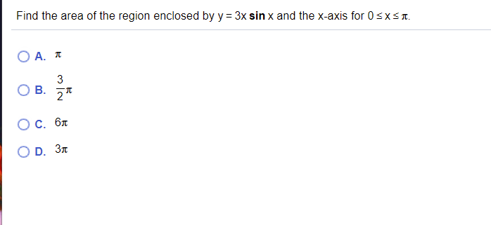 Solved Find The Area Of The Region Enclosed By Y 3x Sin X