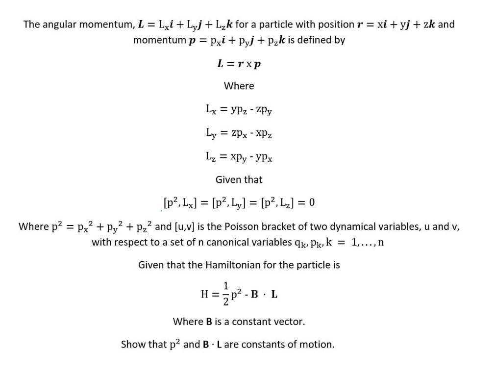 The Angular Momentum L Lgi Lyj Lyk For A Chegg Com