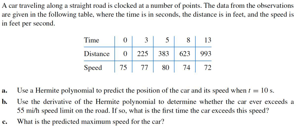 Solved A car traveling along a straight road is clocked at a | Chegg.com