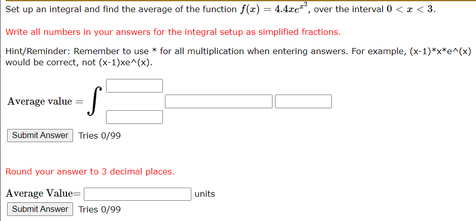 Solved Set up an integral and find the average of the | Chegg.com