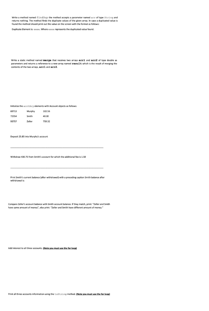 Solved 3. Write Java methods to accomplish each of the | Chegg.com
