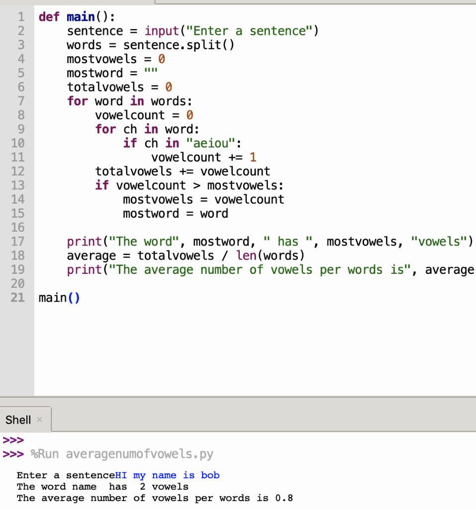 Solved Write a program that will input any sentence and will | Chegg.com