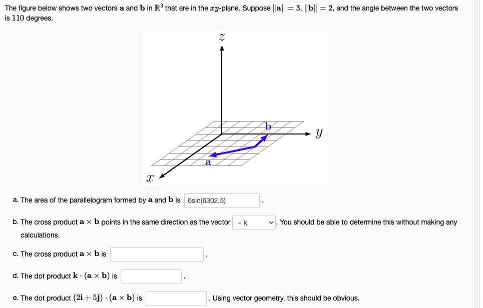 Solved The figure below shows two vectors a and b in R3 that | Chegg.com