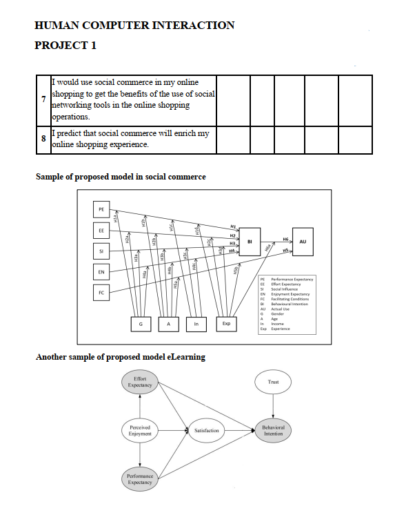 HUMAN COMPUTER INTERACTION PROJECT 1 Overview: User | Chegg.com