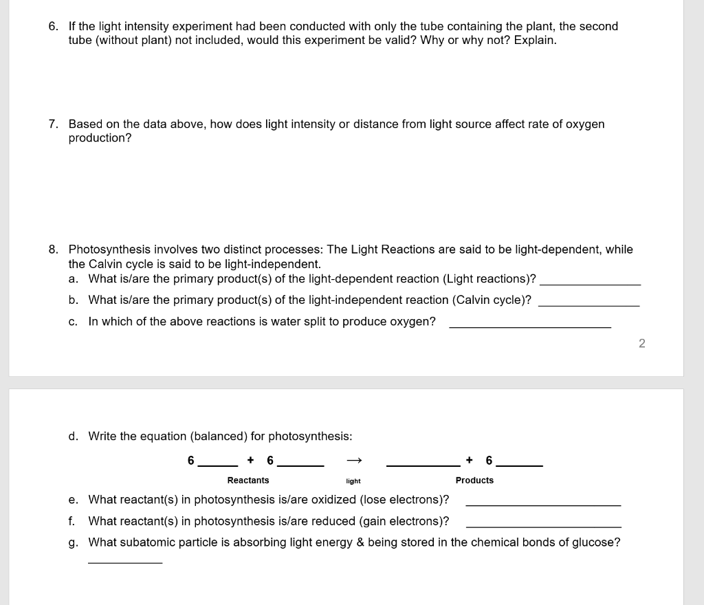 Solved EXERCISE #6 LAB SUMMARY NAME: LAB DAY TIME LIGHT | Chegg.com
