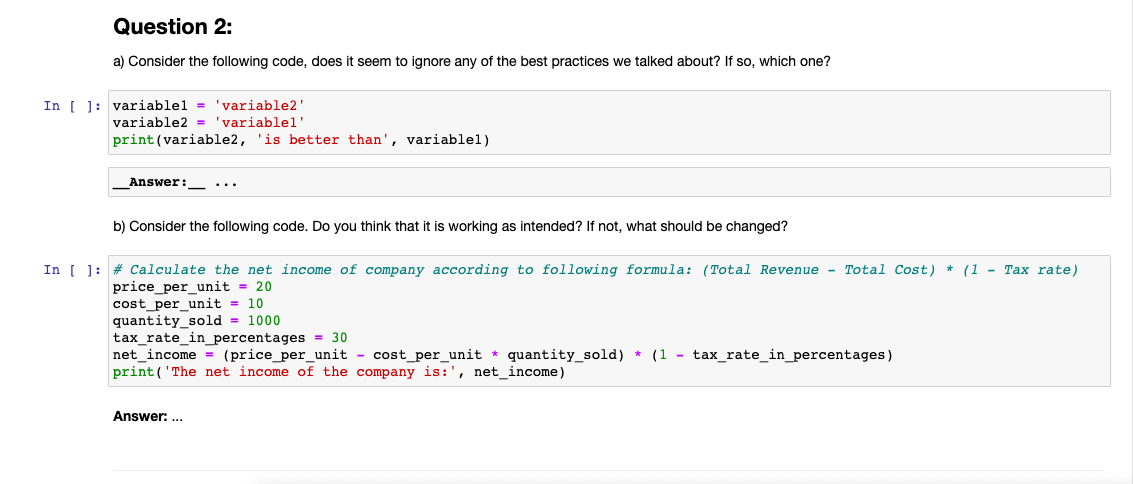 Solved Question 2: a) Consider the following code, does it | Chegg.com