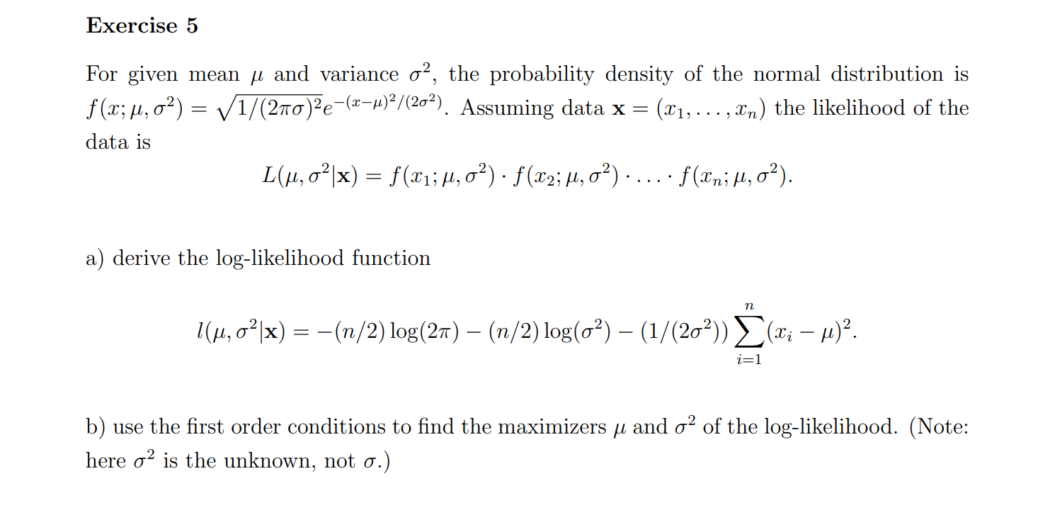 Solved For given mean μ and variance σ2, the probability | Chegg.com