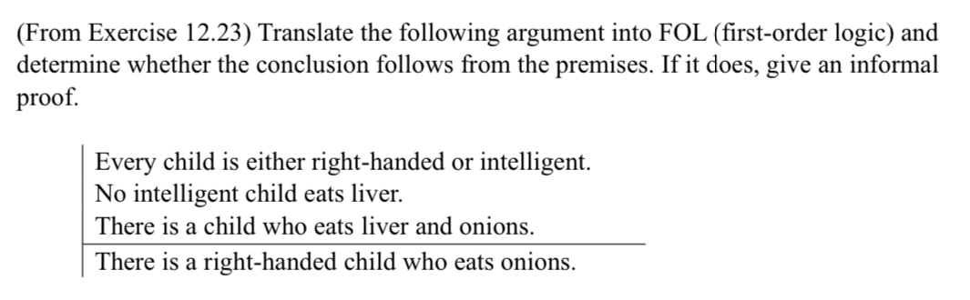(From Exercise 12.23) Translate the following | Chegg.com