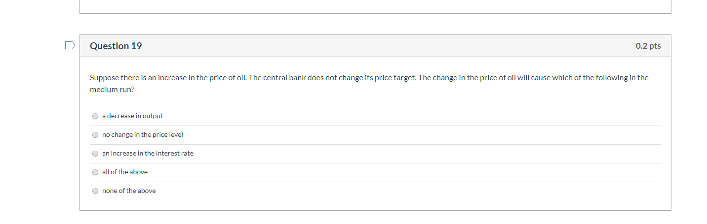 Solved Question 19 0.2 pts Suppose there is an increase in | Chegg.com