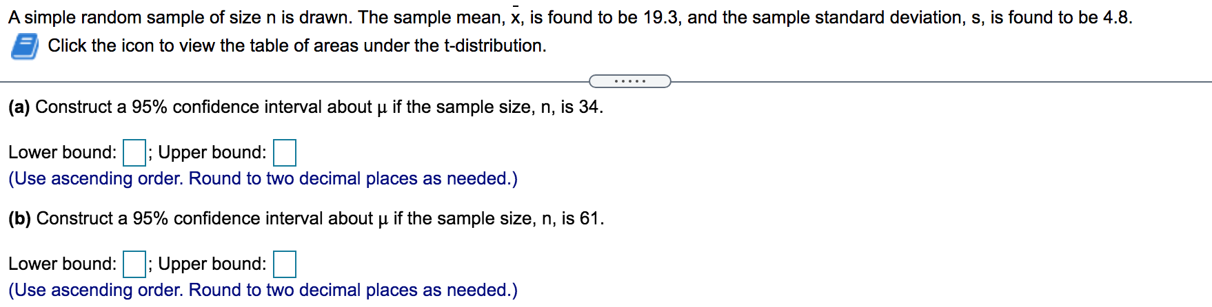 Solved A simple random sample of size n is drawn. The sample | Chegg.com
