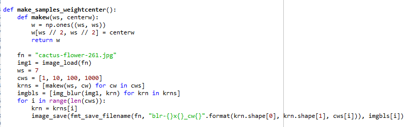 Python blur effect code functions used in class : ( | Chegg.com