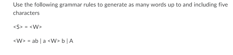 Solved Use the following grammar rules to generate as many | Chegg.com