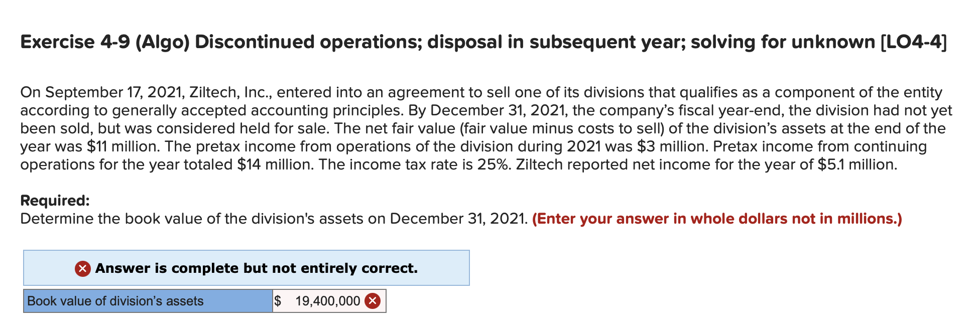 Solved Exercise 4-9 (Algo) Discontinued Operations; Disposal | Chegg.com