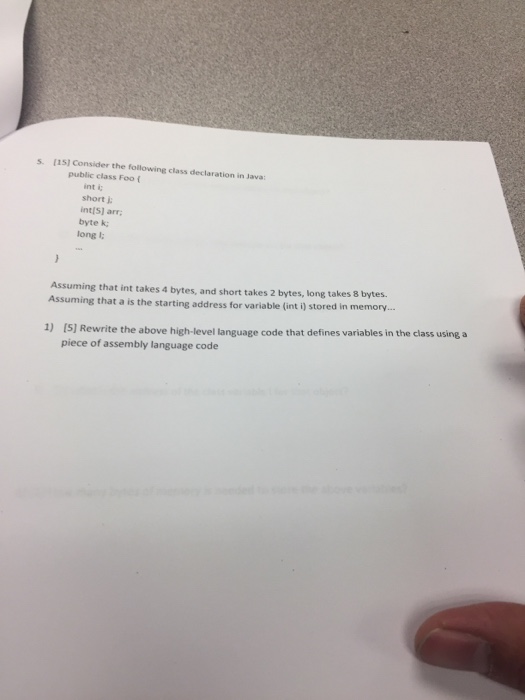 Solved S. (15] Consider The Following Class Declaration In | Chegg.com