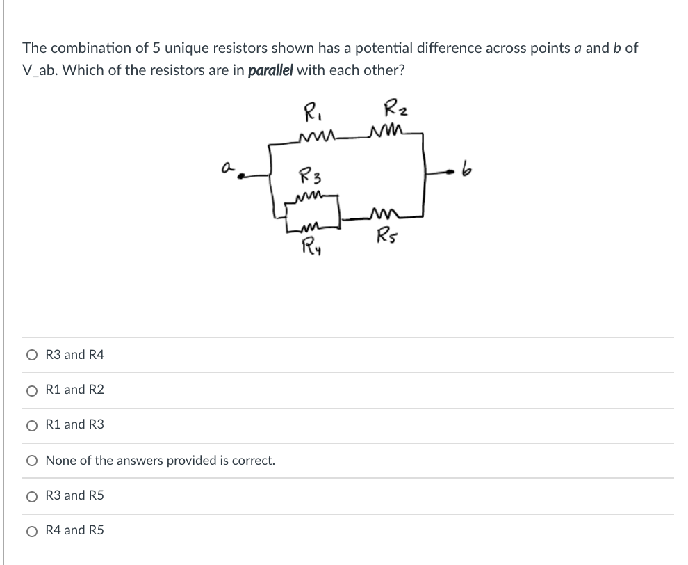 Solved The combination of 5 unique resistors shown has a | Chegg.com