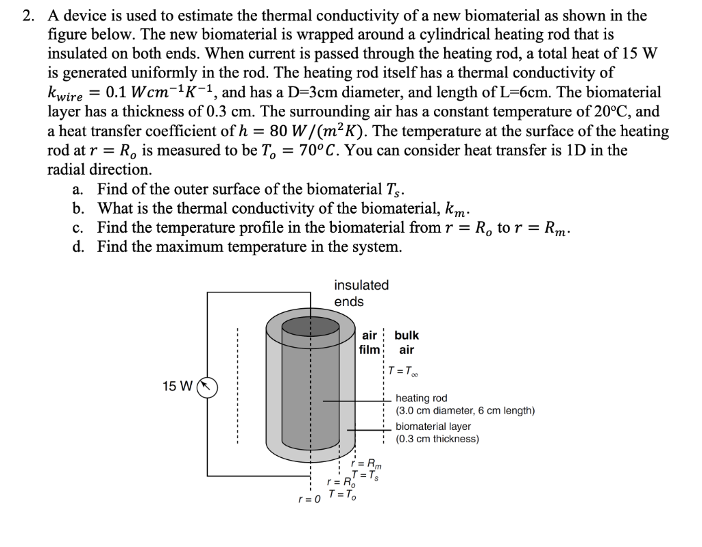 Solved 2. A device is used to estimate the thermal | Chegg.com