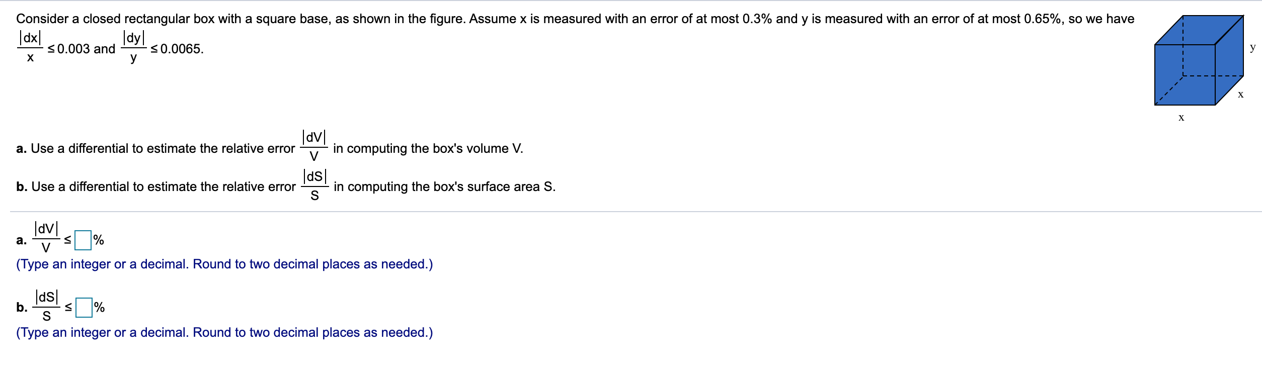 Solved Consider A Closed Rectangular Box With A Square Base