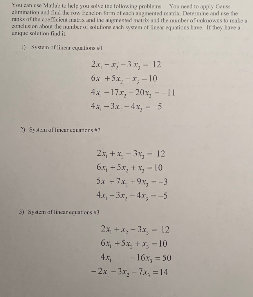 Solved You can use Matlab to help you solve the following Chegg