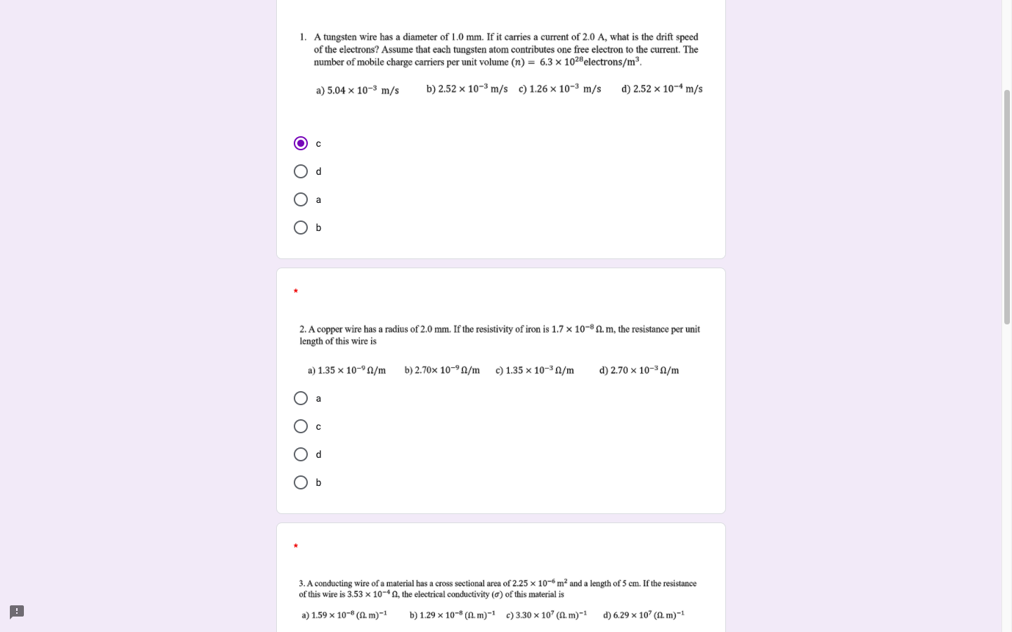 Solved 1. A tungsten wire has a diameter of 1.0 mm. If it