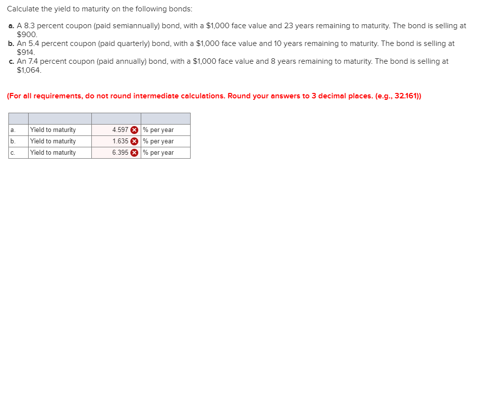 Solved Calculate the yield to maturity on the following | Chegg.com