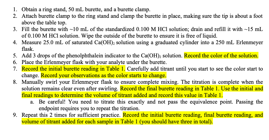 Solved Data: Table 1: Titration Data Trial 2 Trial 3 Trial 1 | Chegg.com
