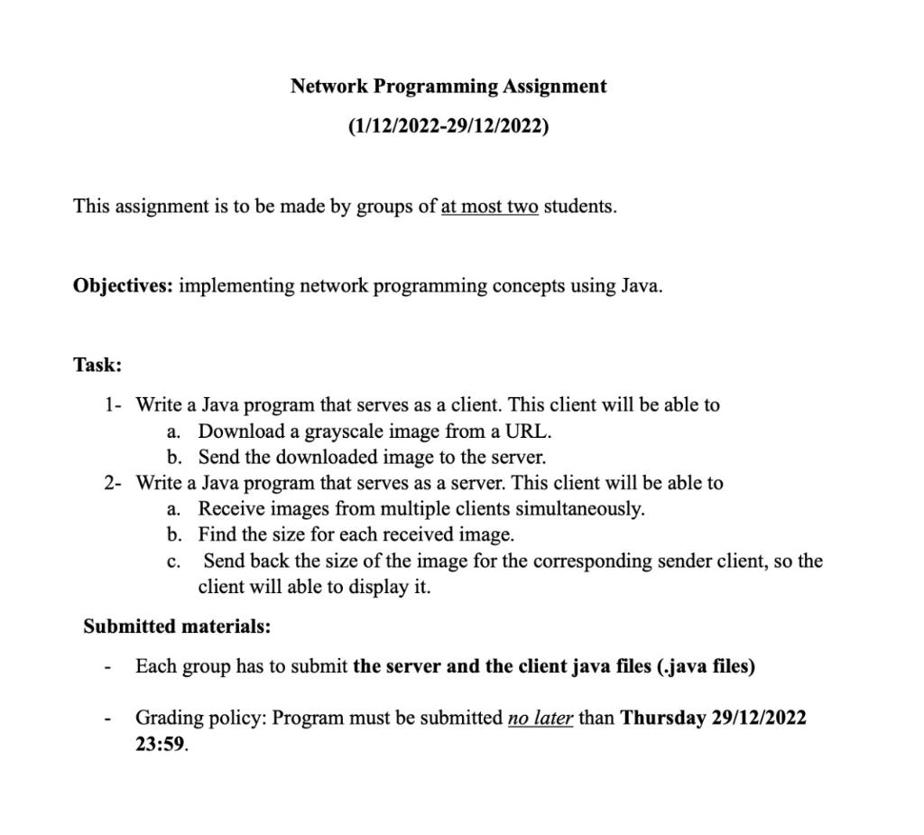 computer networking programming assignment