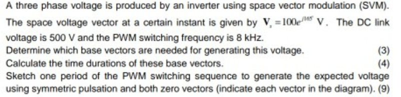 Solved A three phase voltage is produced by an inverter | Chegg.com