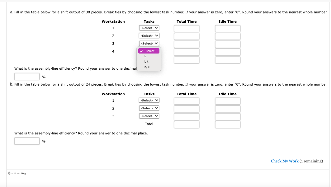 Solved Balance the assembly line shown below for (a) a shift | Chegg.com