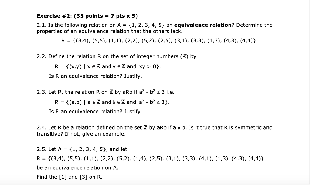 Solved Hello im pretty confused with 2.1 - 2.5 so if you can | Chegg.com