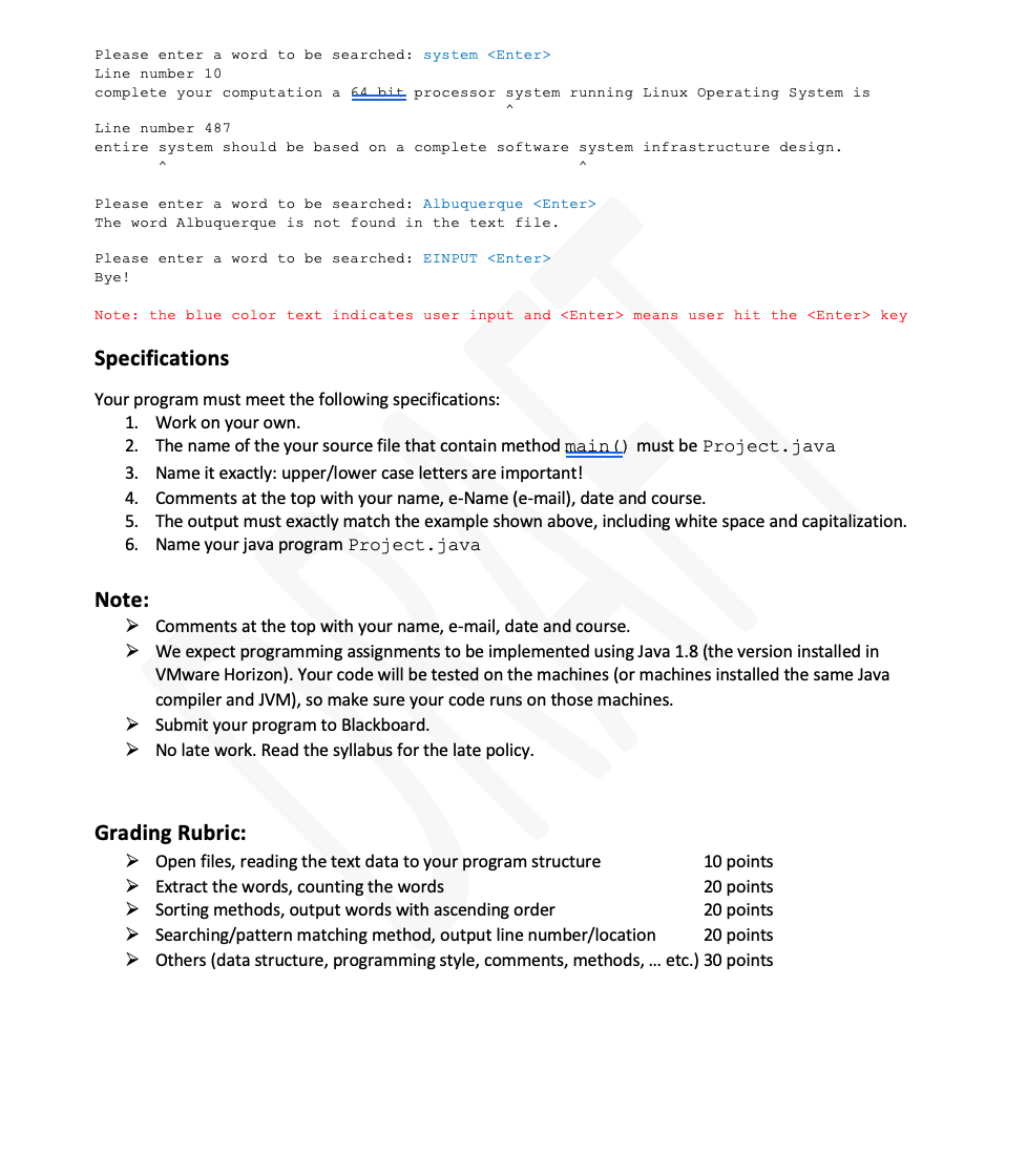 Project - Processing Text File This assignment has | Chegg.com