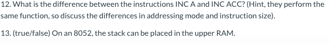 Solved 12. What is the difference between the instructions | Chegg.com