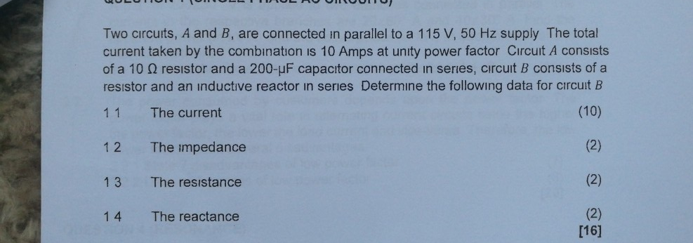 Solved Two circuits, A and B, are connected in parallel to a | Chegg.com