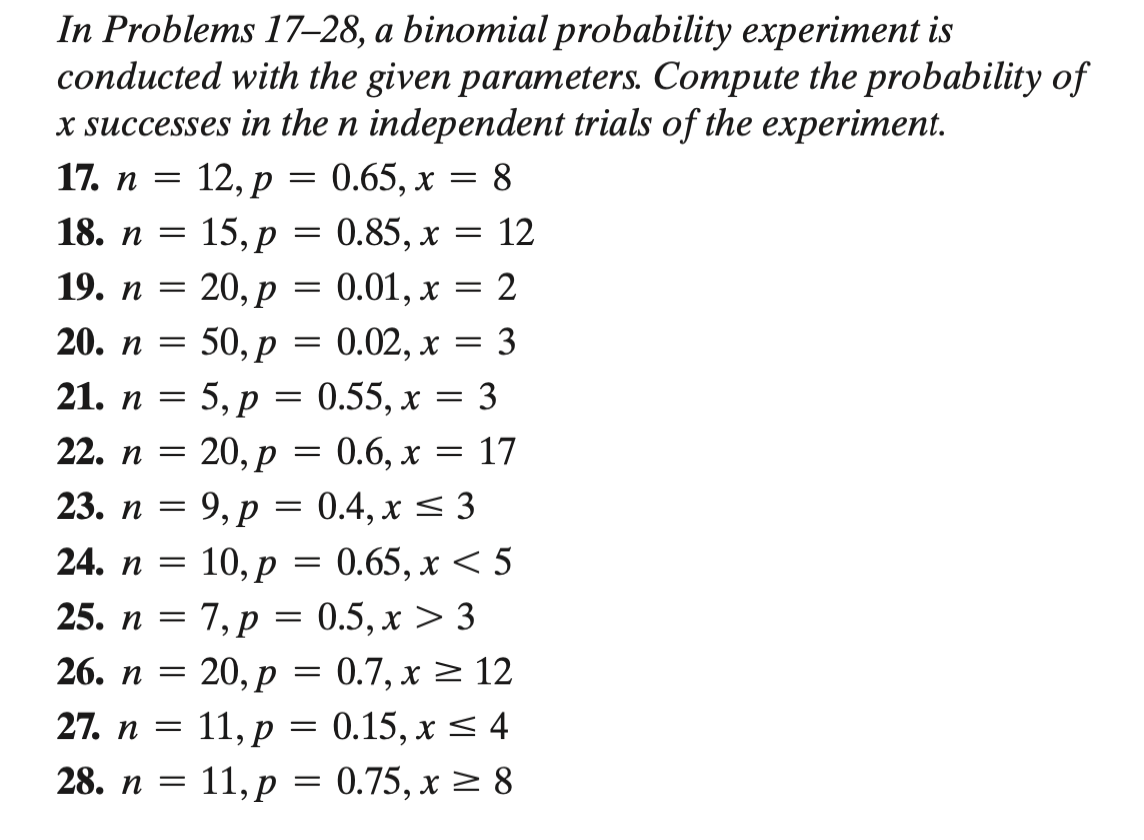 binomial experiment practice problems